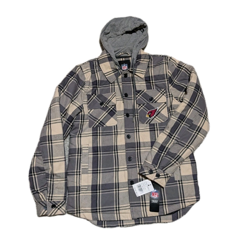 Carolina Cardinals Quilted Plaid Hooded Zip Up Button Jacket Small NwT 120 MSRP